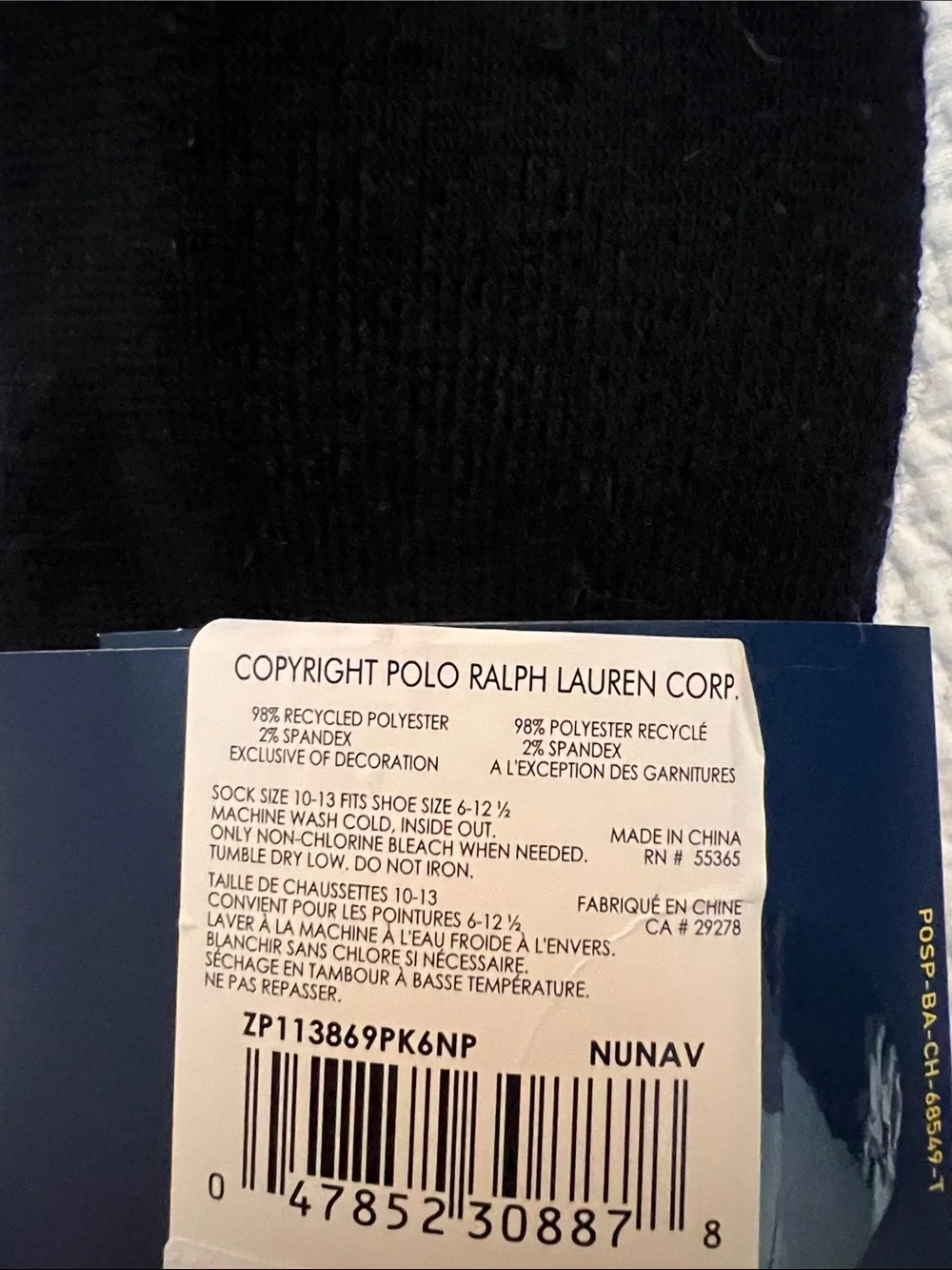 Polo by Ralph Lauren Black Athletic Ankle Socks with Red Pony